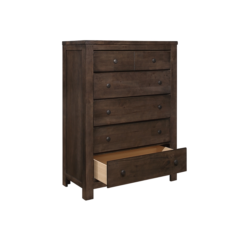 Wallace & Bay Brown Pine Wood Modern Rustic 6-Drawer Chest