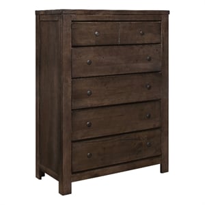Wallace & Bay Brown Pine Wood Modern Rustic 6-Drawer Chest