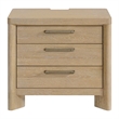 Beige Farmhouse 3-Drawer Nightstand with USB Charging