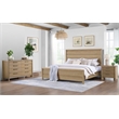 Beige Farmhouse 3-Drawer Nightstand with USB Charging