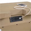Beige Farmhouse 3-Drawer Nightstand with USB Charging