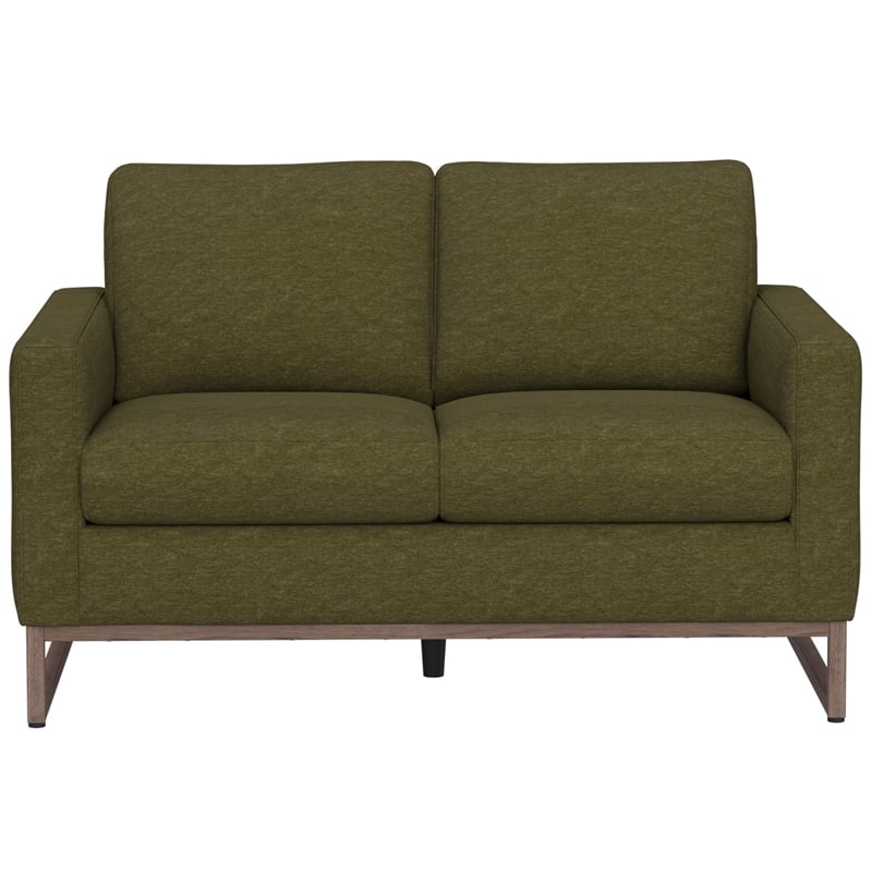 Green Chenille Upholstered Loveseat
