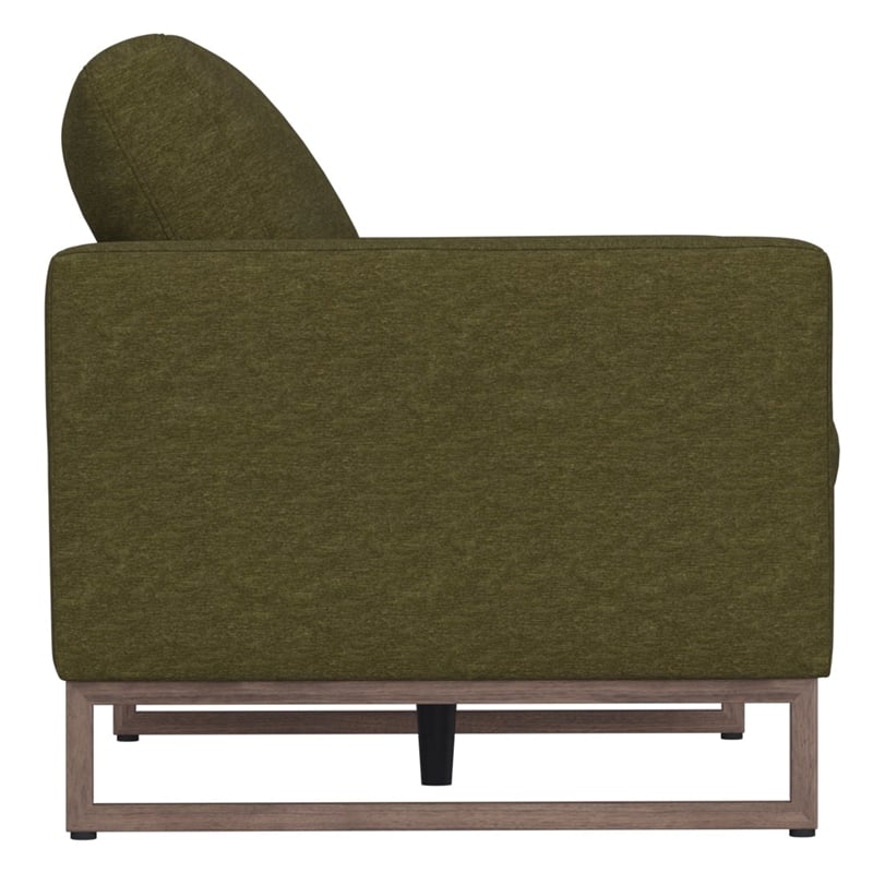 Green Chenille Upholstered Loveseat