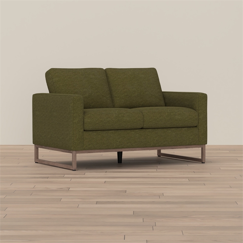 Green Chenille Upholstered Loveseat
