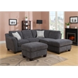 Gray Chenille Transitional Ottoman