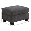 Gray Chenille Transitional Ottoman
