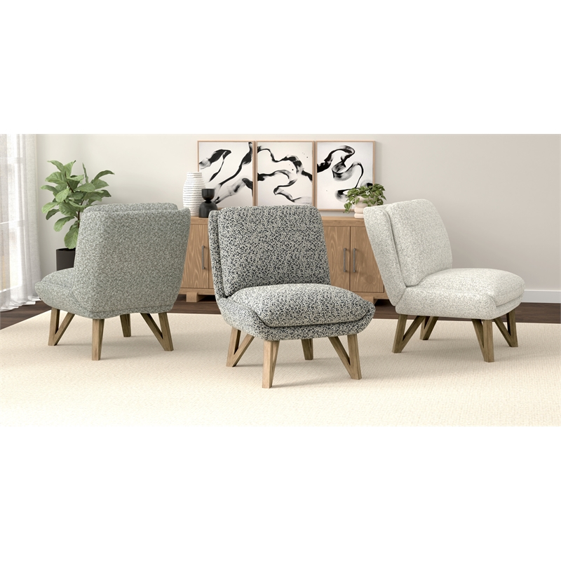 Gray Contemporary Armless Accent Chair