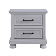 Gray Farmhouse 2-Drawer Nightstand with USB Charging