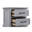 Gray Farmhouse 2-Drawer Nightstand with USB Charging