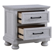 Gray Farmhouse 2-Drawer Nightstand with USB Charging