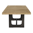 Brown Mid-Century Oak Trestle Dining Table