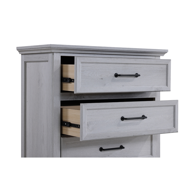 Wallace & Bay Gray Coastal 5-Drawer Chest