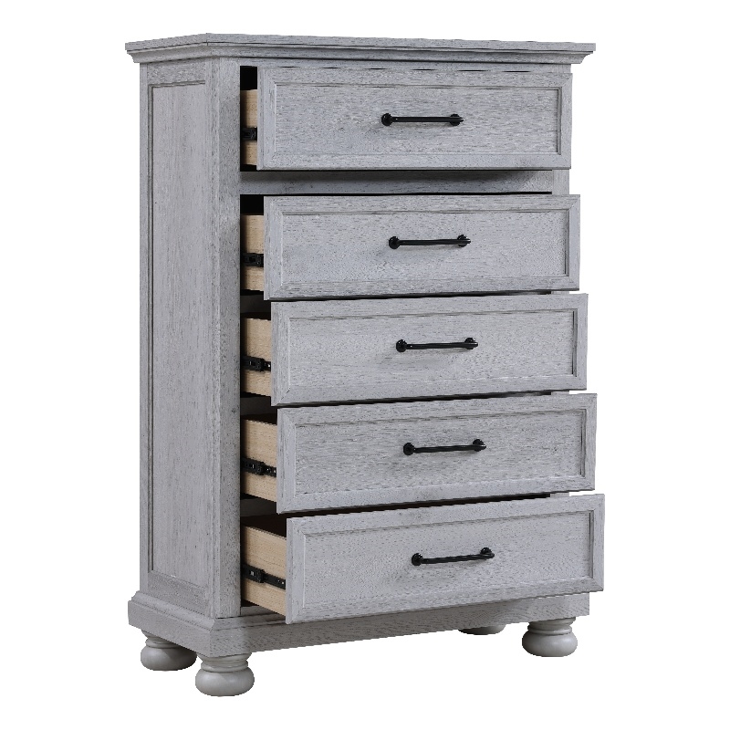 Wallace & Bay Gray Coastal 5-Drawer Chest