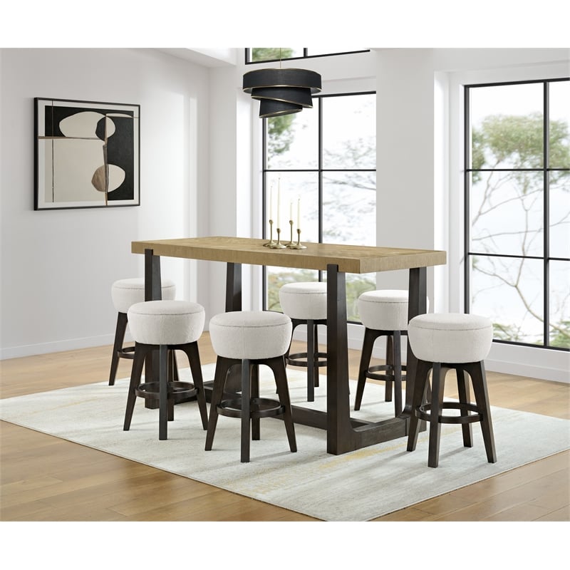Brown Backless Bar Stools (Set of 2)