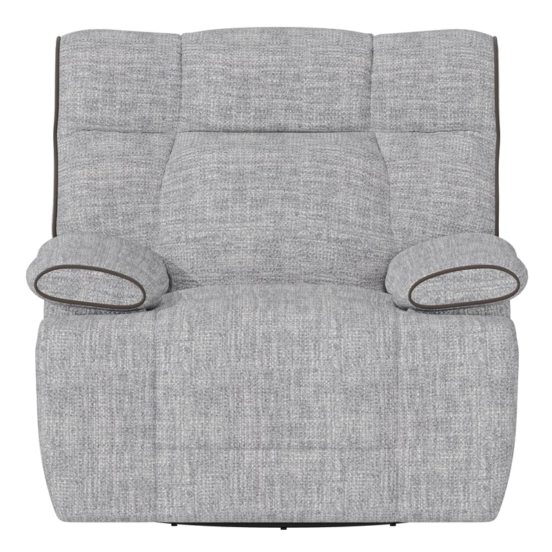 Gray Chenille Swivel Gliding Recliner