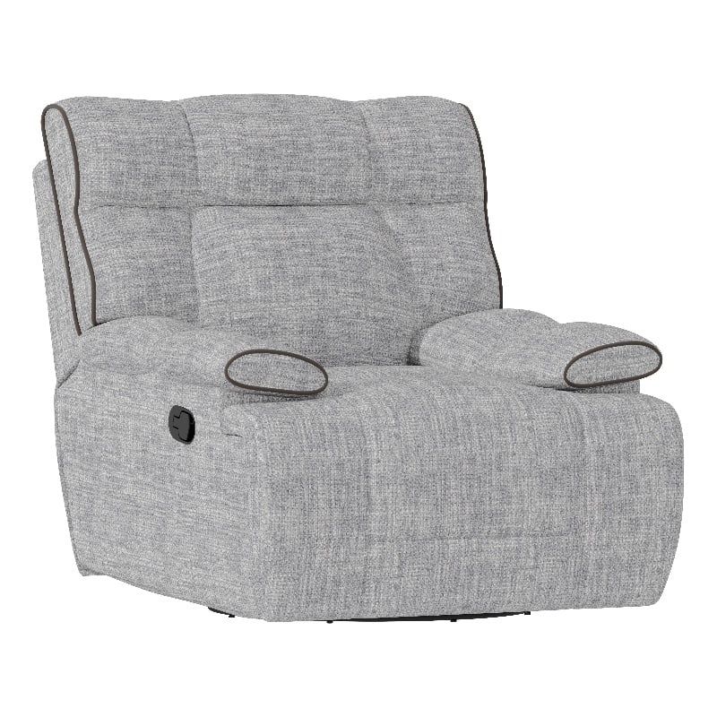 Gray Chenille Swivel Gliding Recliner