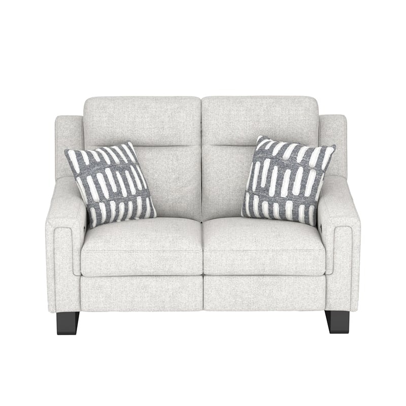 Cream Dual Power Classic Contemporary Loveseat