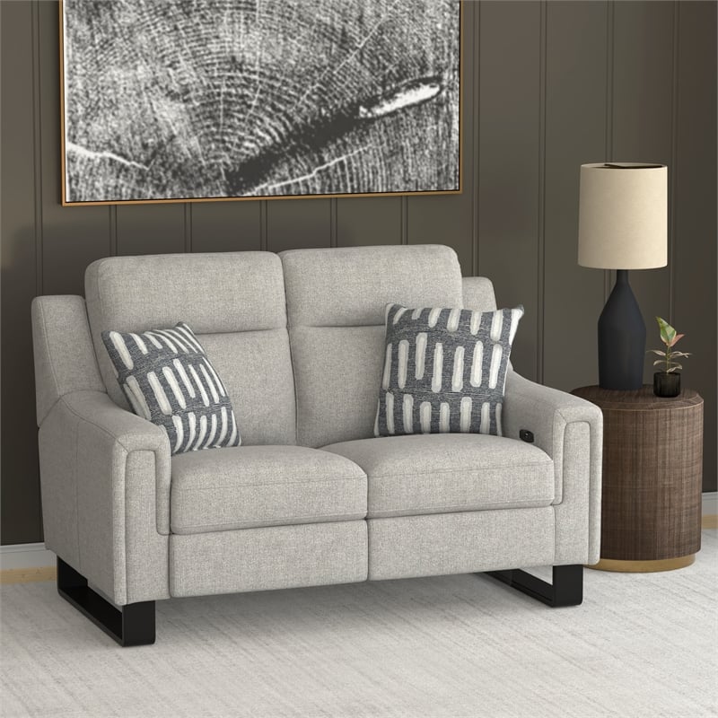 Cream Dual Power Classic Contemporary Loveseat