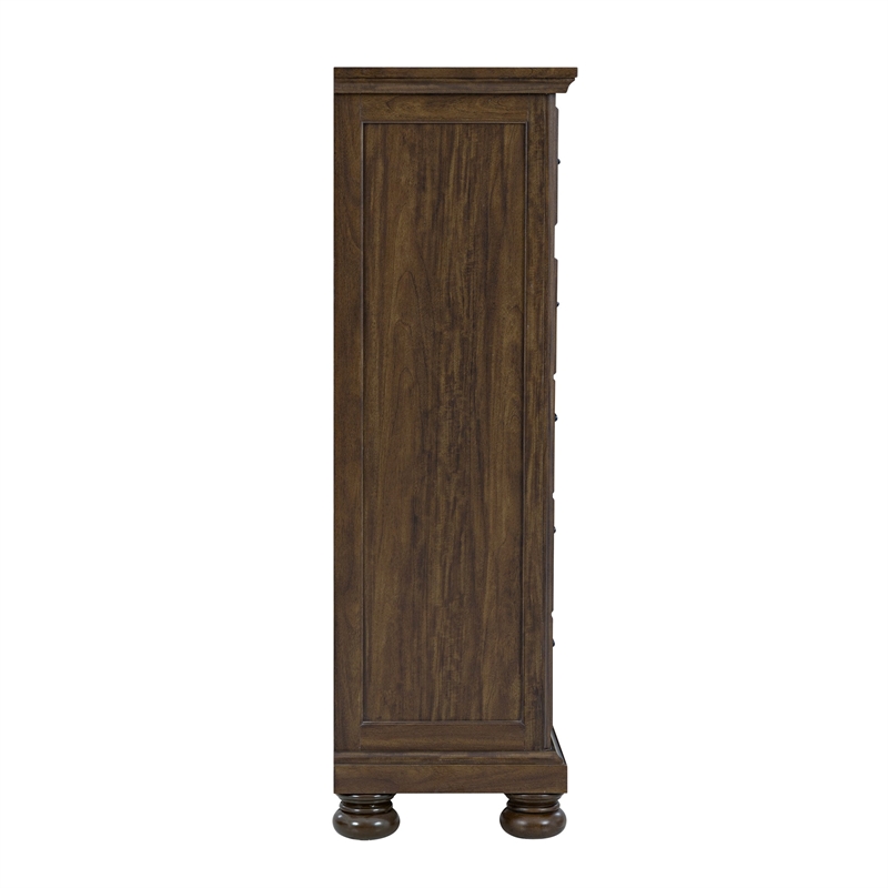 Wallace & Bay Brown Distressed Finish 5-Drawer Chest with Metal Hardware