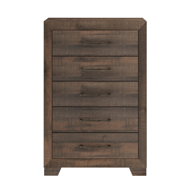 Wallace & Bay Brown Casual 5-Drawer Chest