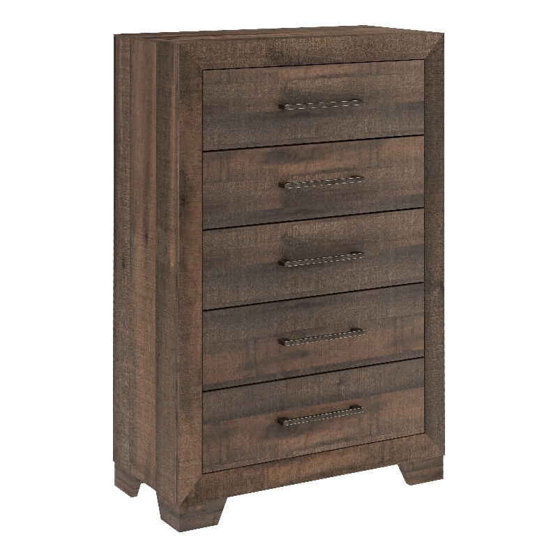 Wallace & Bay Brown Casual 5-Drawer Chest