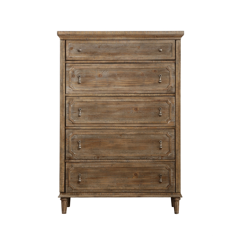 Wallace & Bay Brown Rustic 5-Drawer Chest