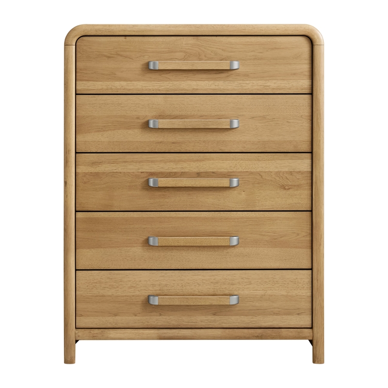Wallace & Bay Mid-Century Hickory 5-Drawer Wood Chest