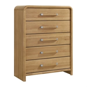 Wallace & Bay Mid-Century Hickory 5-Drawer Wood Chest