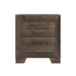 Brown Casual 2-Drawer Nightstand USB Charging