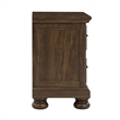 Brown Solid Wood 2-Drawer Nightstand with USB Charging Ports