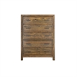 Wallace & Bay Brown Rustic Pine 5-Drawer Chest