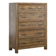 Wallace & Bay Brown Rustic Pine 5-Drawer Chest