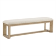 Brown Boucle Upholstered Dining Bench
