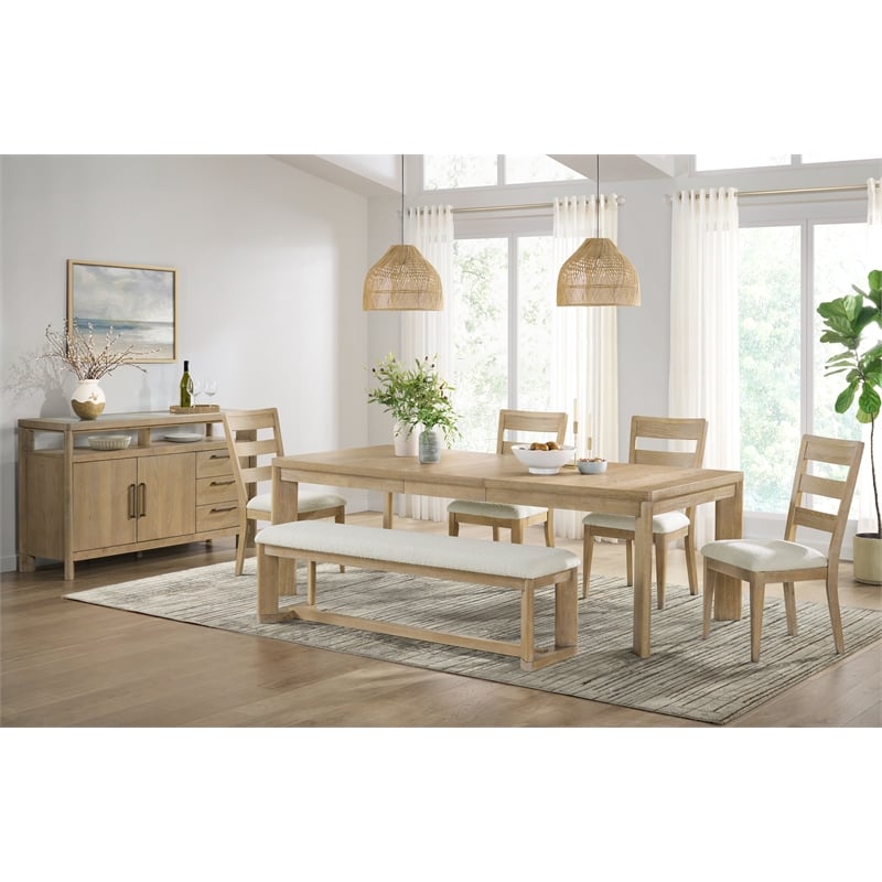 Brown Farmhouse Dining Table with Removable Leaf