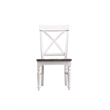 Brown and White Country Dining Chairs (Set of 2)