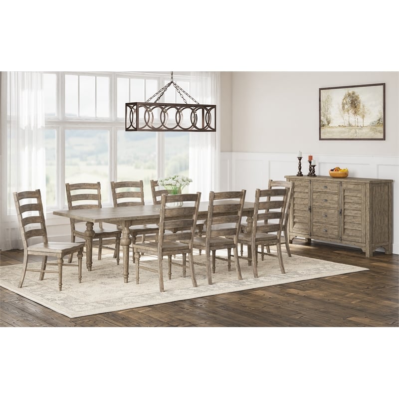 Brown Rustic Ladderback Dining Chairs (Set of 2)