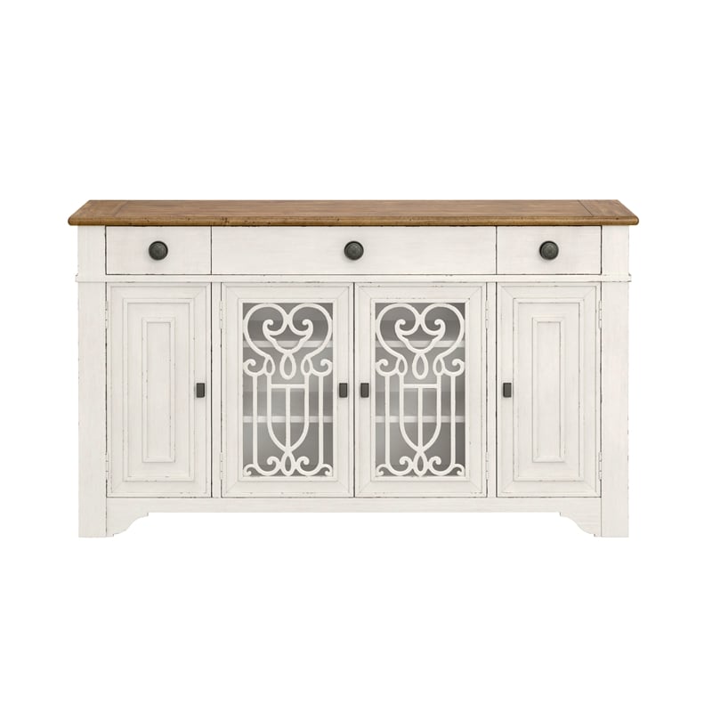 White and Brown Farmhouse Server