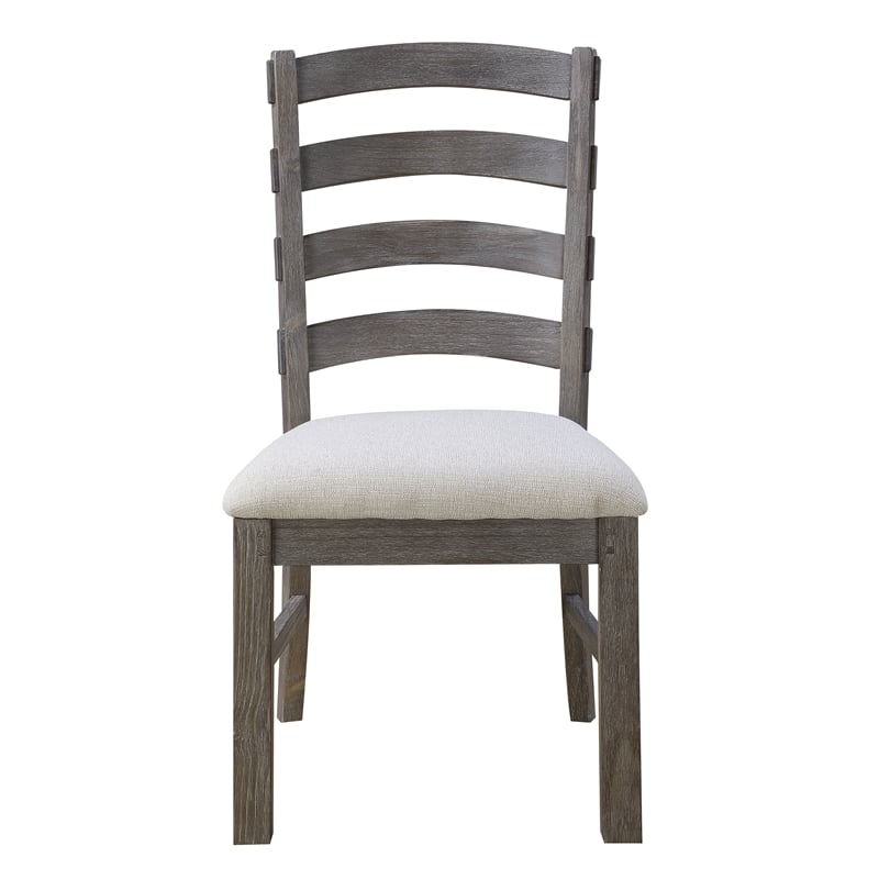 Gray Rustic Upholstered Dining Chairs (Set of 2)