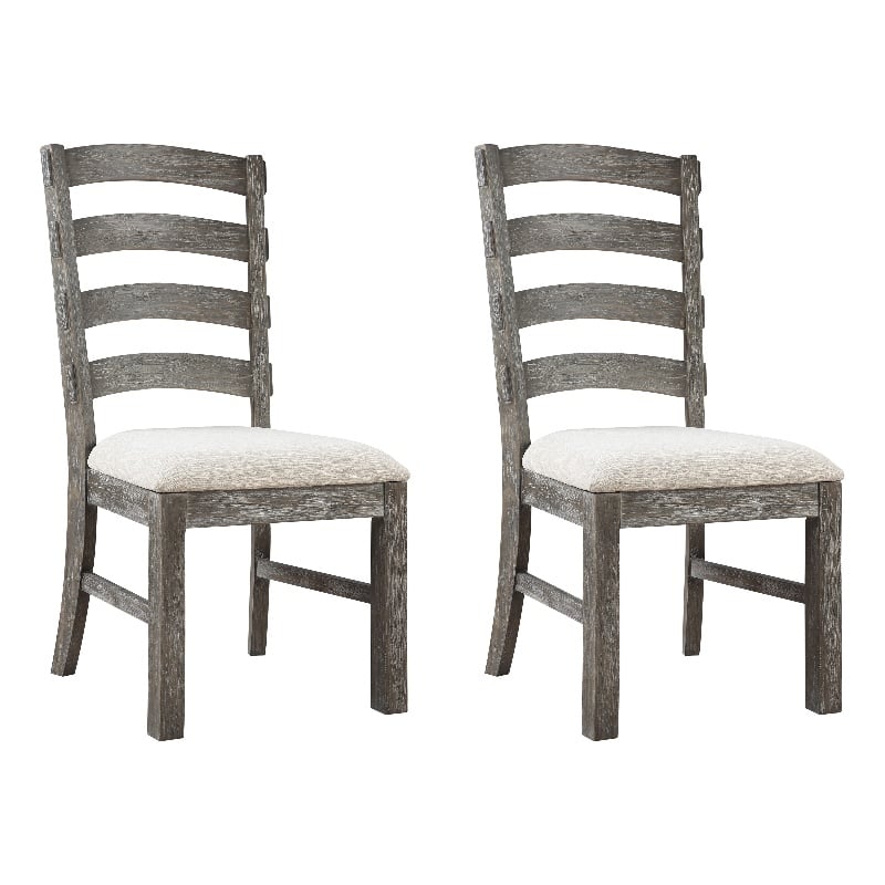 Gray Rustic Upholstered Dining Chairs (Set of 2)