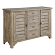 Wallace & Bay Beige Rustic Louvred Door Buffet