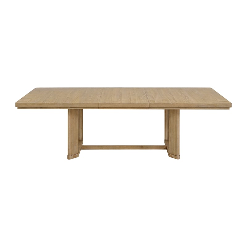 Brown Contemporary Trestle Dining Table
