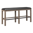 Brown Oak 60 Inch Wide Bar Height Bench