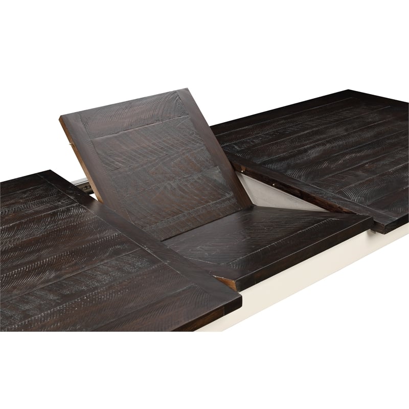 Dark Brown and White Gathering Height Butterfly Leaf Dining Table