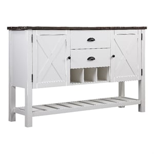 Dark Brown and White Country Style 66&quot Wide Server