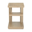 Beige Wood Chairside Table