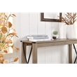 Beige Wood and Metal Sofa Table