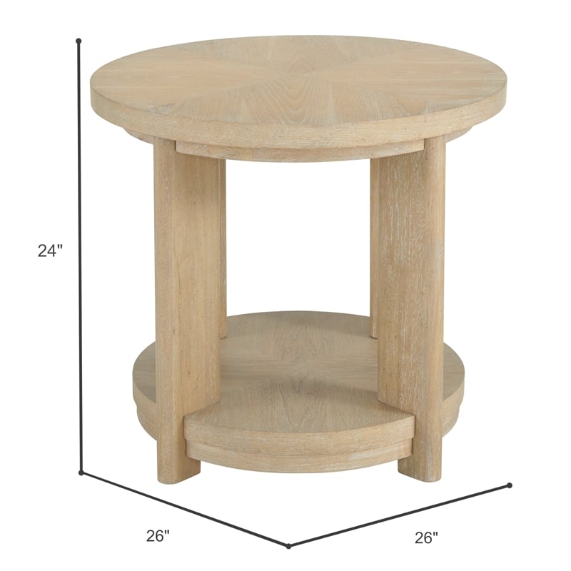 Wallace & Bay Beige Contemporary Round Accent Table