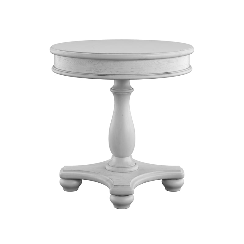Gray Coastal Round End Table