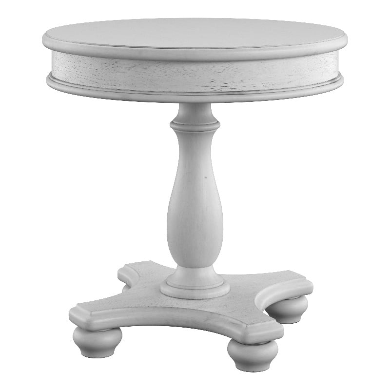 Gray Coastal Round End Table