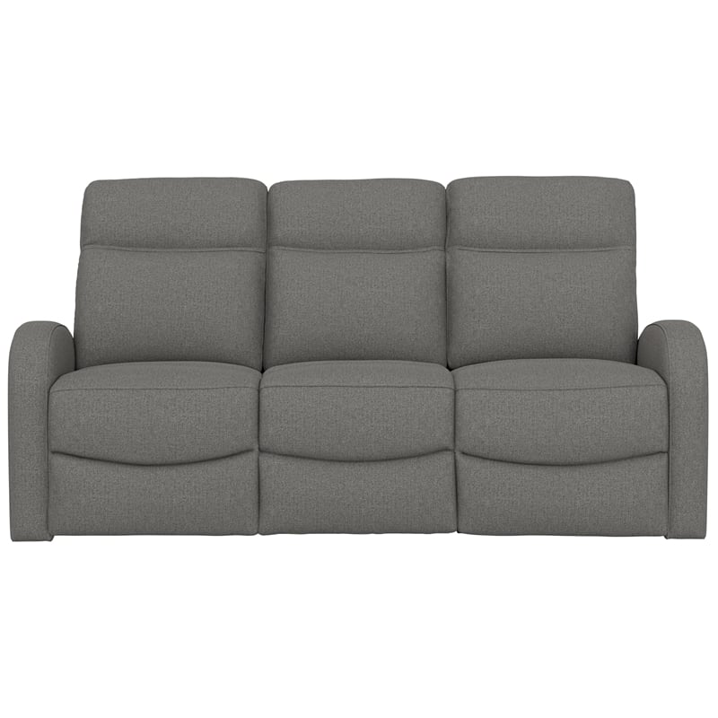 Gray Polyester Dual Manual Reclining Sofa